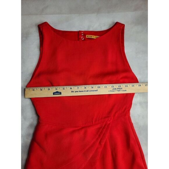 Alice + Olivia Dress‎ Size 4 Red Night Out Sheath Ruffle Sleeveless Peplum - Picture 8 of 12